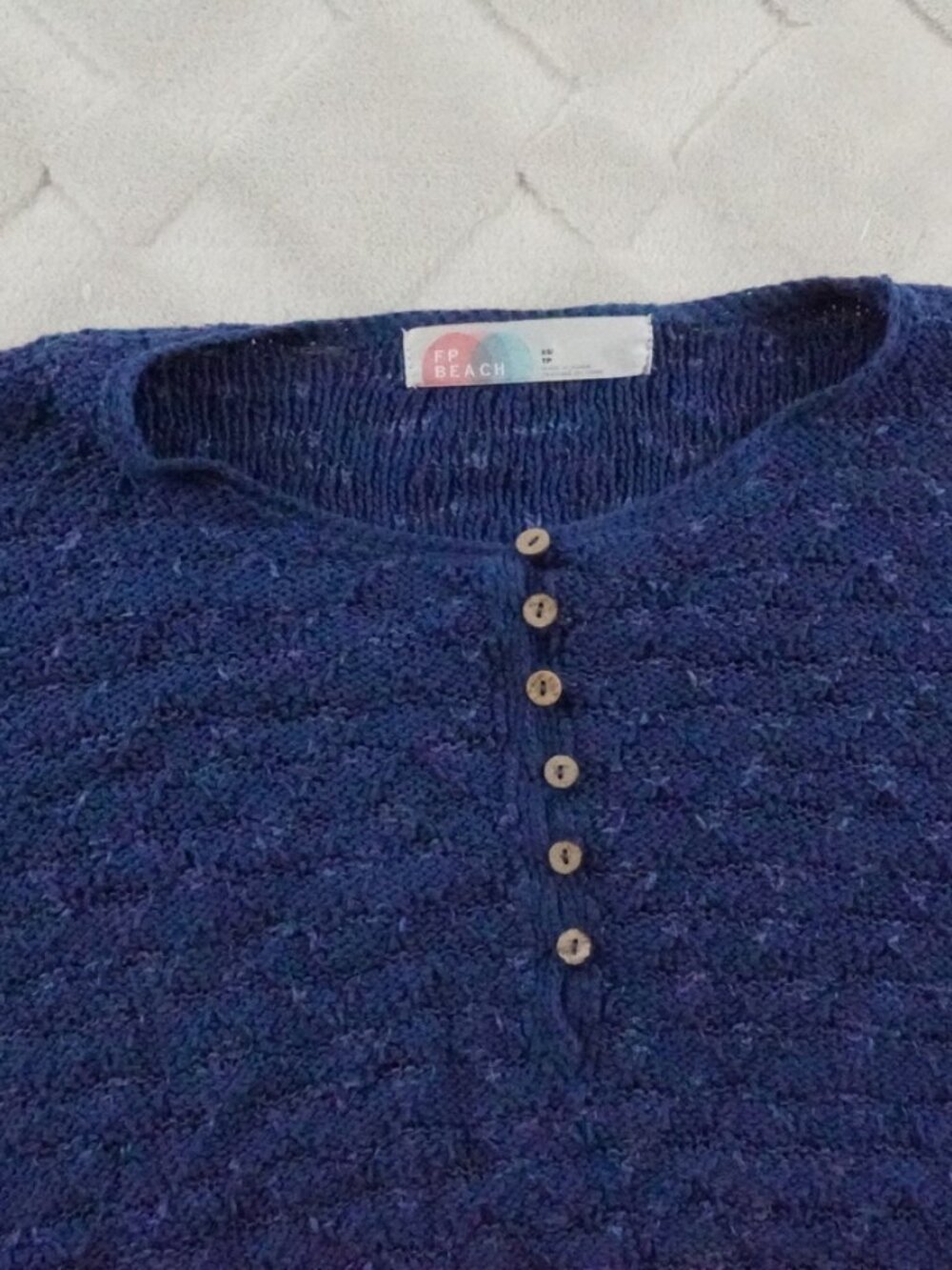 Free People  Chunky Knit Sweater Womens Extra Small Boxy Fit Over Sized - Picture 3 of 10